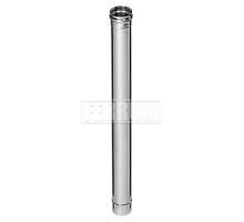 Труба дымоходная FERRUM d.130 мм, L-1000 мм (inox 430/0,5 мм)
