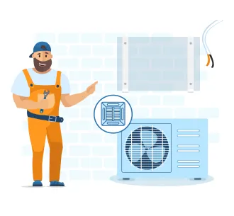 Демонтаж внешнего блока кондиционера кассетного типа 12000 BTU