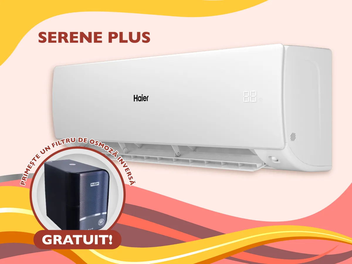 Conditioner HAIER SERENE Plus DC Inverter R32 AS35SBBHRA-MW 1U35DEBFRA-SH Alb mat (Încălzire pana la - 20°C)