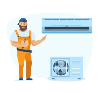 Стандартная установка кондиционера мощностью 7000 BTU (1,5 - 2,0 кВт)
