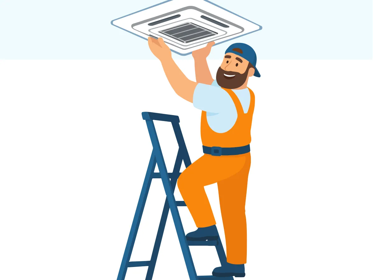 Instalarea unitatii interioare de tip caseta 30000 BTU