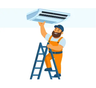 Instalarea unitatii interioare de tip podea, tavan 24000 BTU