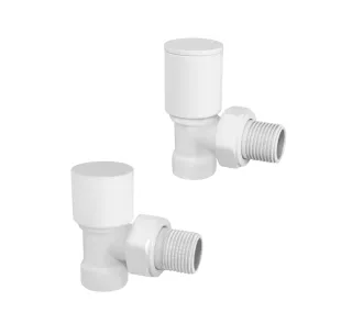 Кран радиаторный угловой Lojimax набор 1/2' подача+обратка белый