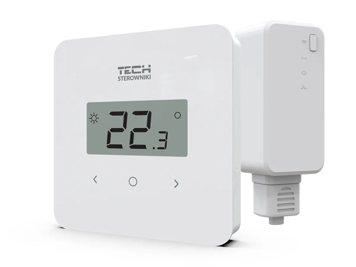 Беспроводной комнатный программируемый термостат с недельным циклом Tech EU T-2.2 (белый)