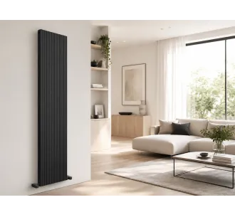 Дизайнерский радиатор CARISA коллекция MONZA DOUBLE 1800x280 мм, Чёрный