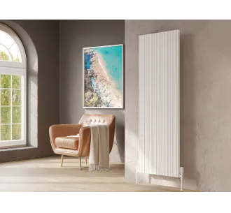 Calorifer decorativ LOJIMAX colecția BAMBOO DOUBLE 1400x479 mm, Alb