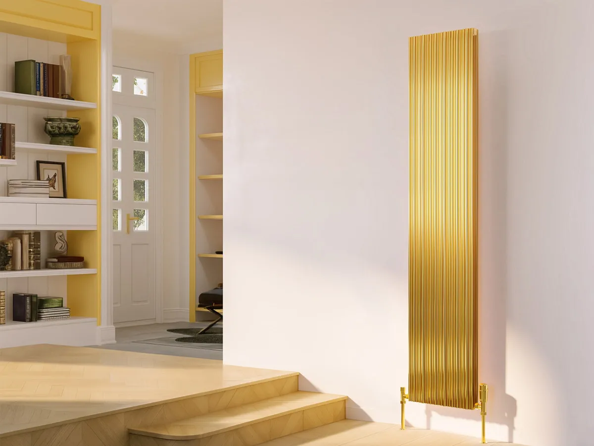 Calorifer decorativ LOJIMAX colecția BAMBOO DOUBLE 1800x359 mm, Gold Matt Anodising