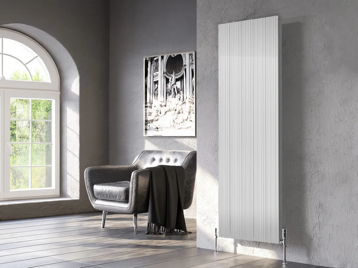 Calorifer decorativ LOJIMAX colecția BAMBOO DOUBLE 1800x359 mm, Inox Matt Anodising