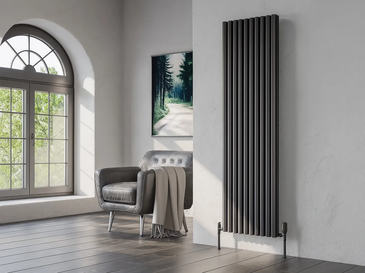 Calorifer decorativ LOJIMAX colecția BELLA DOUBLE 1600x463 mm, Negru