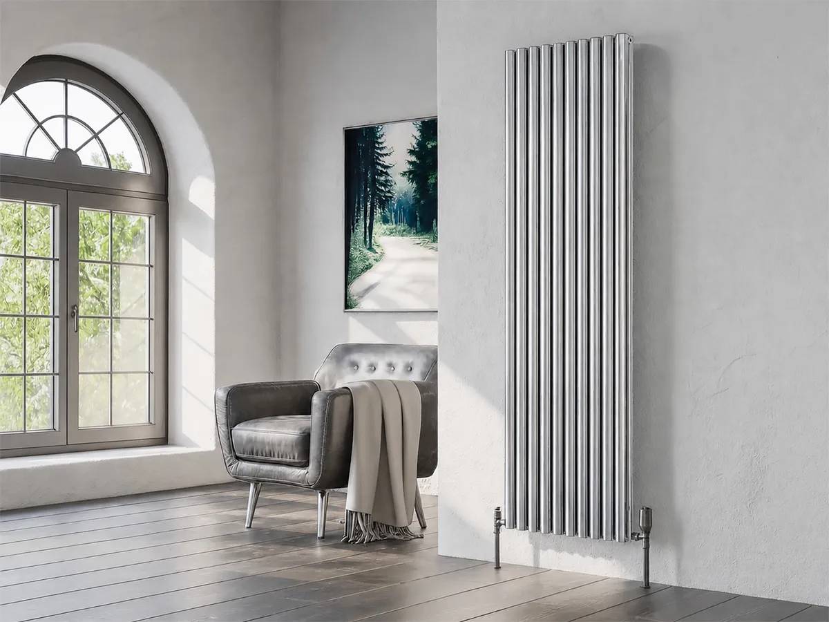 Calorifer decorativ LOJIMAX colecția BELLA DOUBLE 1800x404 mm, Crom