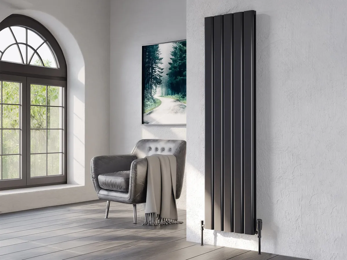 Calorifer decorativ LOJIMAX colecția DIAMOND DOUBLE 1600x496 mm, Negru