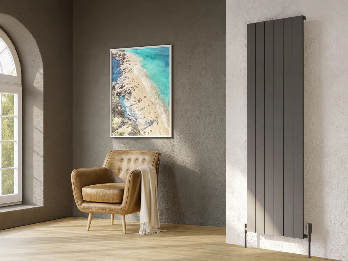 Calorifer decorativ LOJIMAX colecția KALSEDON 1800x470 mm, BLACK SATIN