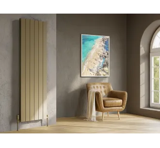 Дизайнерский радиатор LOJIMAX коллекция KALSEDON DOUBLE 1800x375 мм, GOLD SATIN