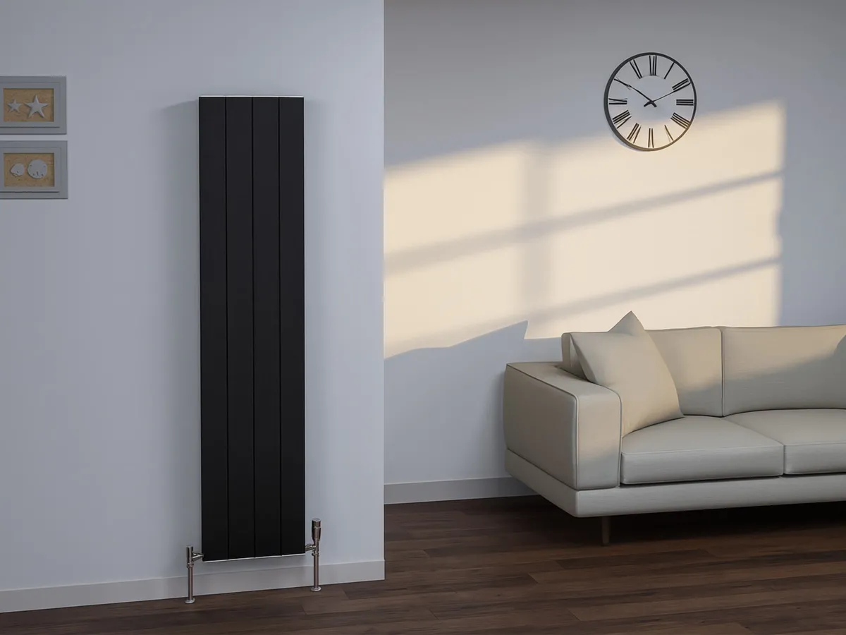 Дизайнерский радиатор LOJIMAX коллекция KALSEDON DOUBLE 1800x470 мм, BLACK SATIN