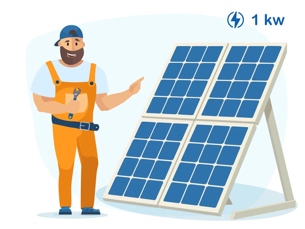 Instalarea panourilor solare pentru un kW de electricitate