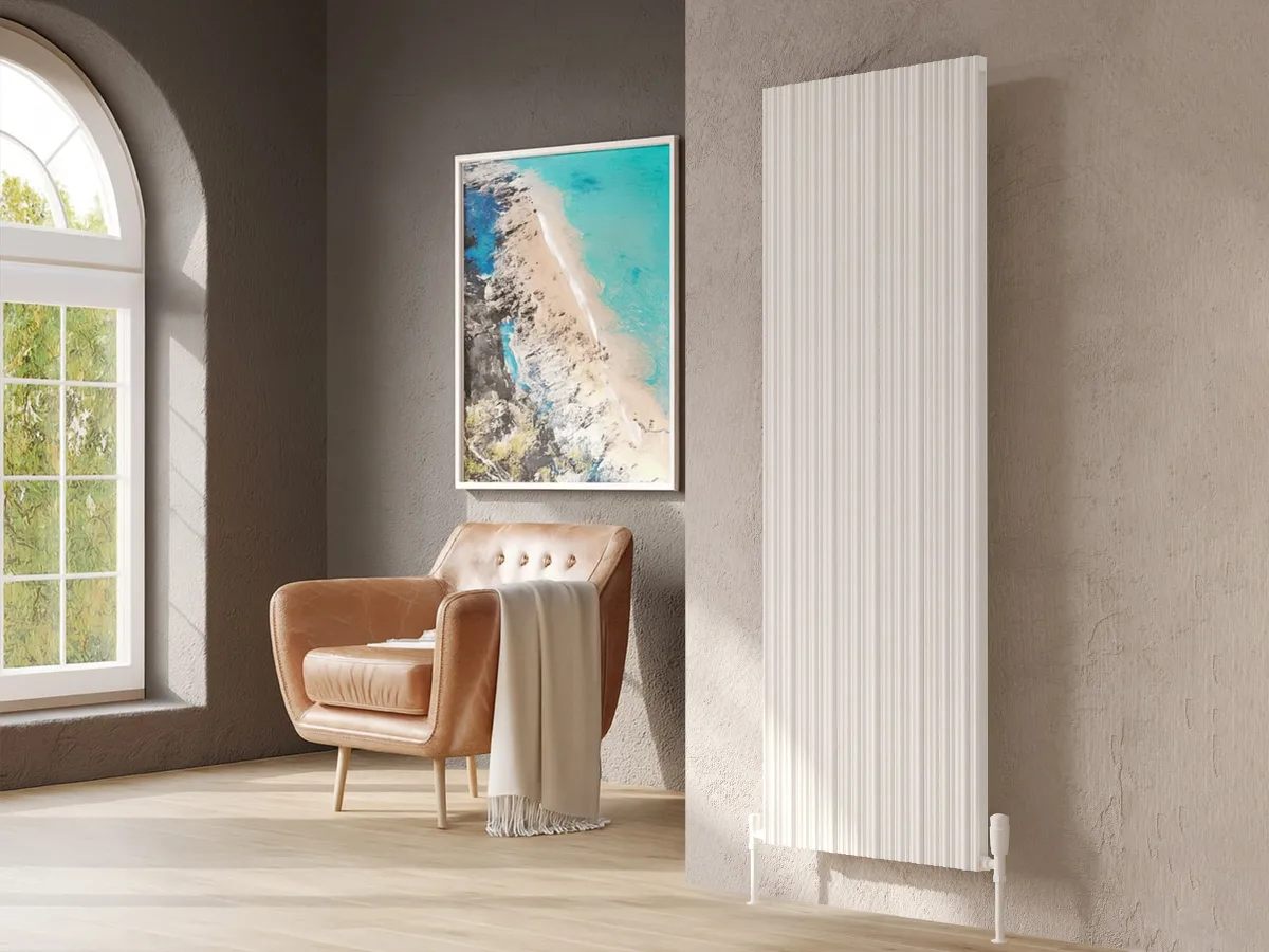 Calorifer decorativ LOJIMAX, colectia BAMBOO DOUBLE inaltimea 300 mm. latimea 239 mm. Alb mat