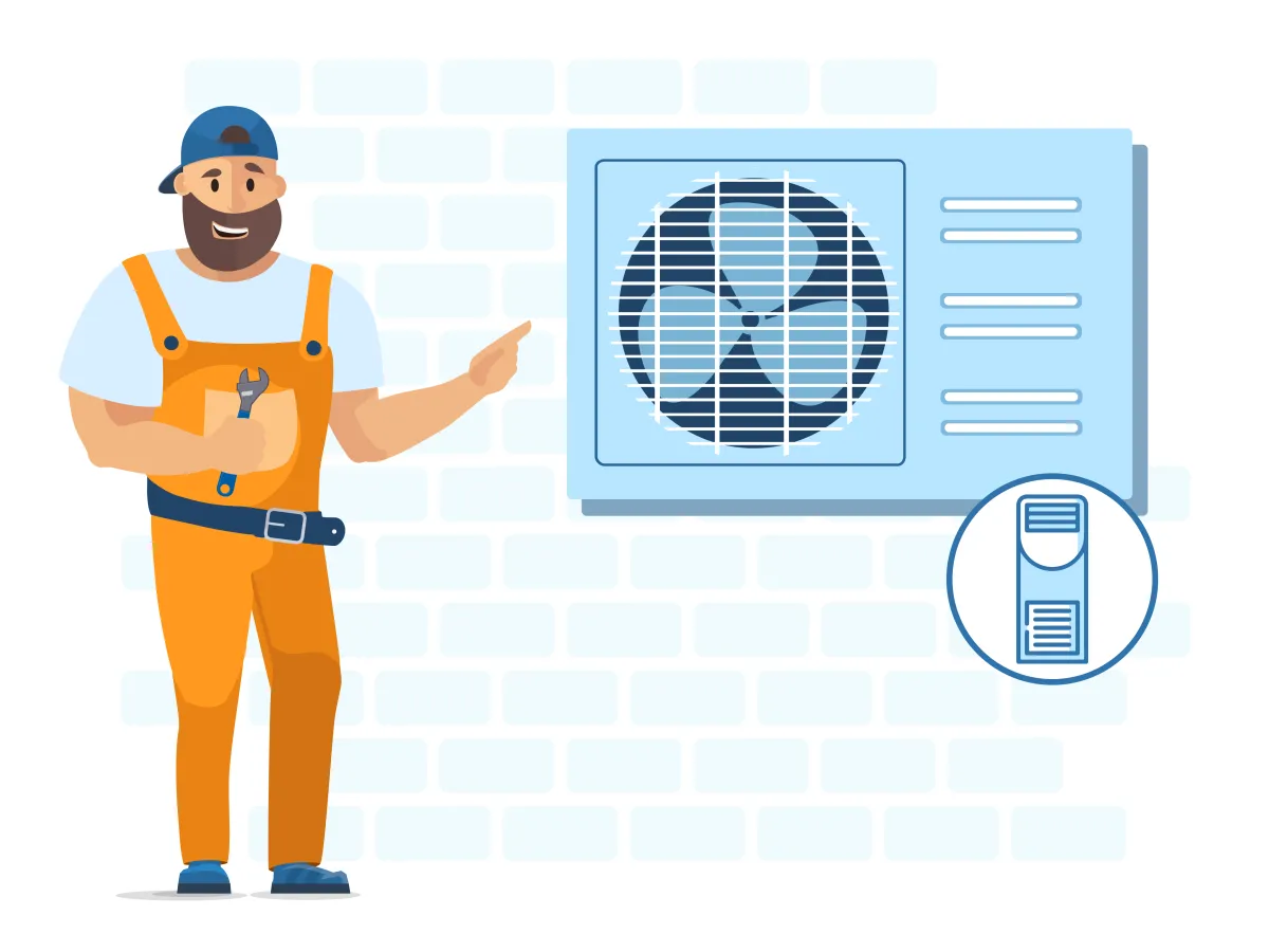 Demontarea sau instalarea unitatii exterioare de tip coloana 