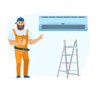 Монтаж внутреннего блока 9000 BTU