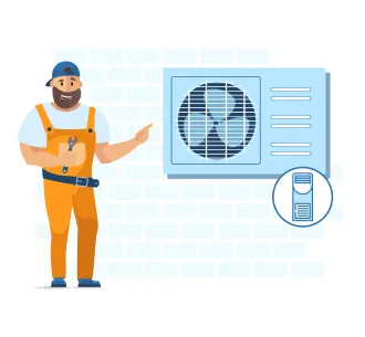 Demontarea sau instalarea unitatii exterioare de tip coloana 