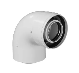 Unghi coaxial, pentru cos de condens D 80/125 mm, 90°