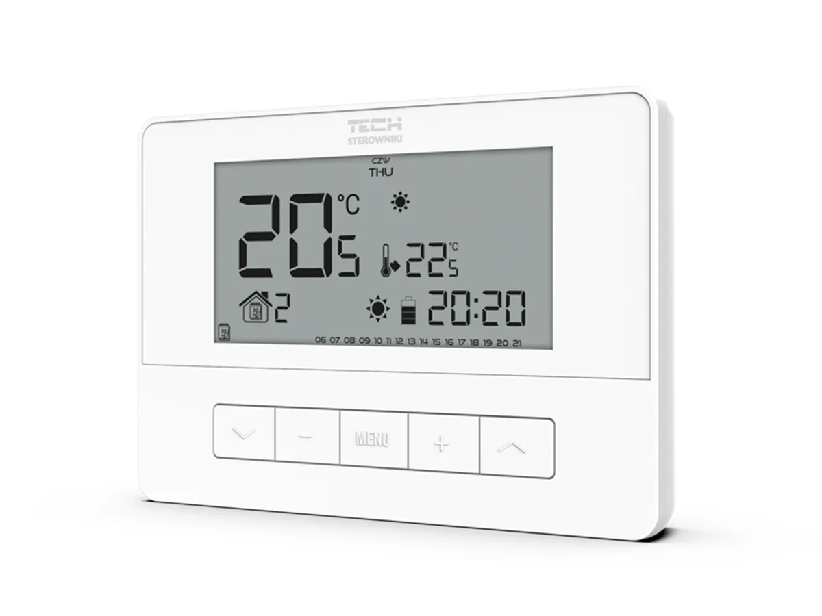 Проводной программируемый комнатный термостат Tech EU T-4.1 (белый)
