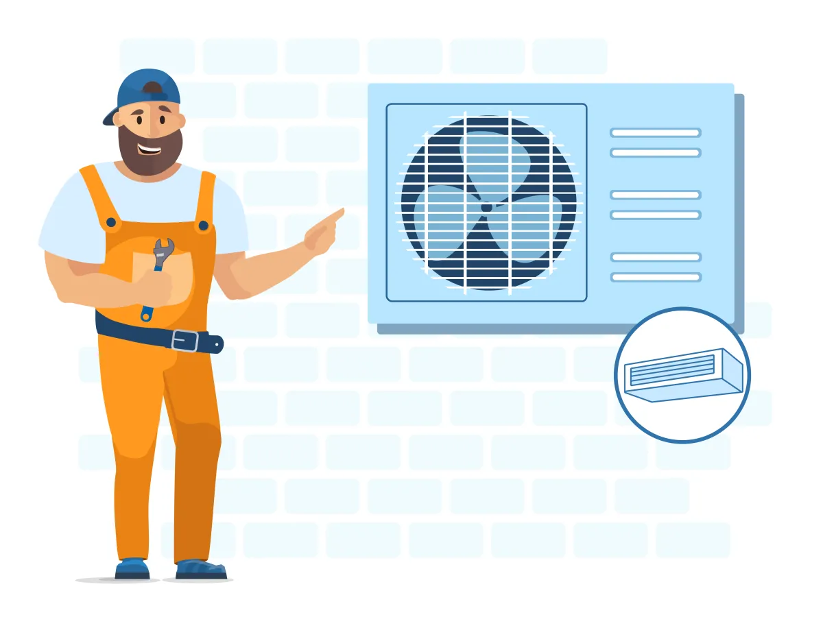 Instalarea unitatii exterioare de tip canal 28000 BTU