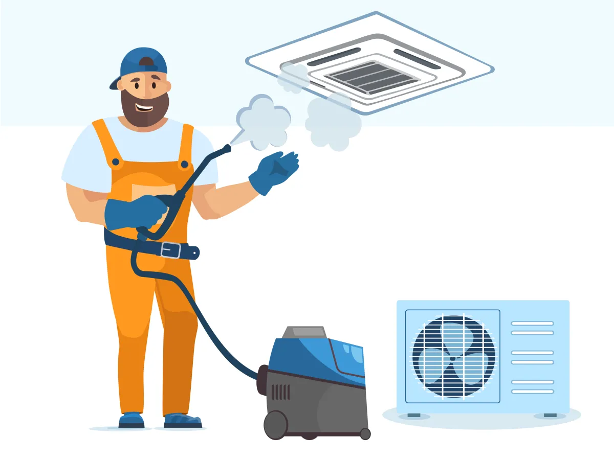 Profilaxia aparatului de aer conditionat de tip caseta 30000 BTU