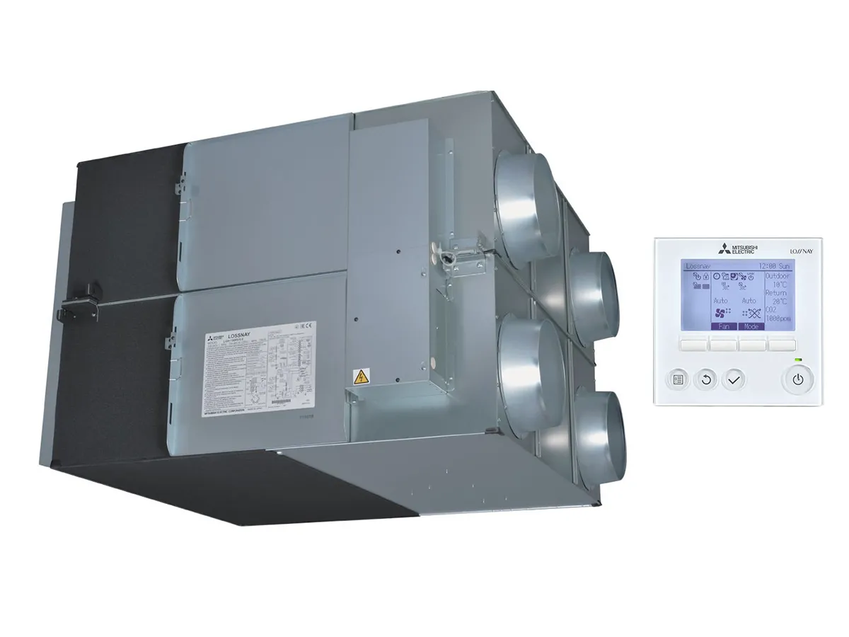 Recuperator de aer cu sistem de ventilație de tip canal Mitsubishi Electric LGH-150RVX3-E (debit de aer 1500 m³/h)