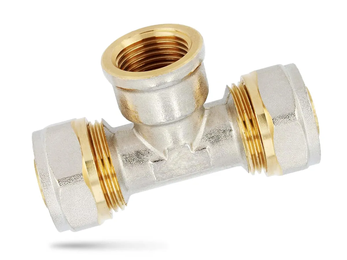  Тройник для трубы металлопластика PEX-AL-PEX F 16 мм x 1/2 