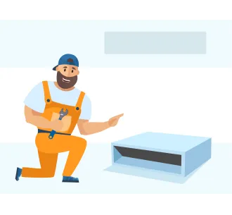 Демонтаж внутреннего блока кондиционера канальных типа 18000 BTU