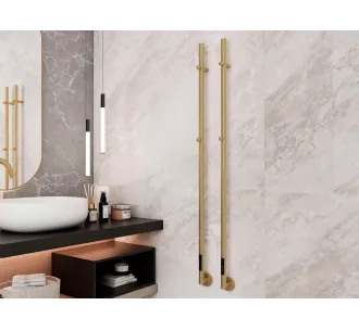 Uscător de prosoape de design CARISA, colecția DANTE, 1500x32 mm, Brushed brass