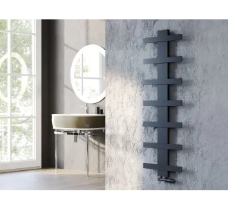 Uscător de prosoape de design LOJIMAX colecția ALBATROS STYLE 1540x450 mm, Negru