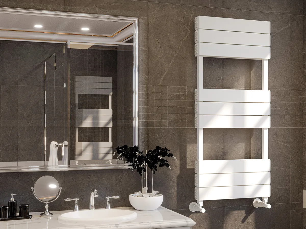 Uscător de prosoape de design LOJIMAX colecția CALVIN 1000x600 mm, Alb