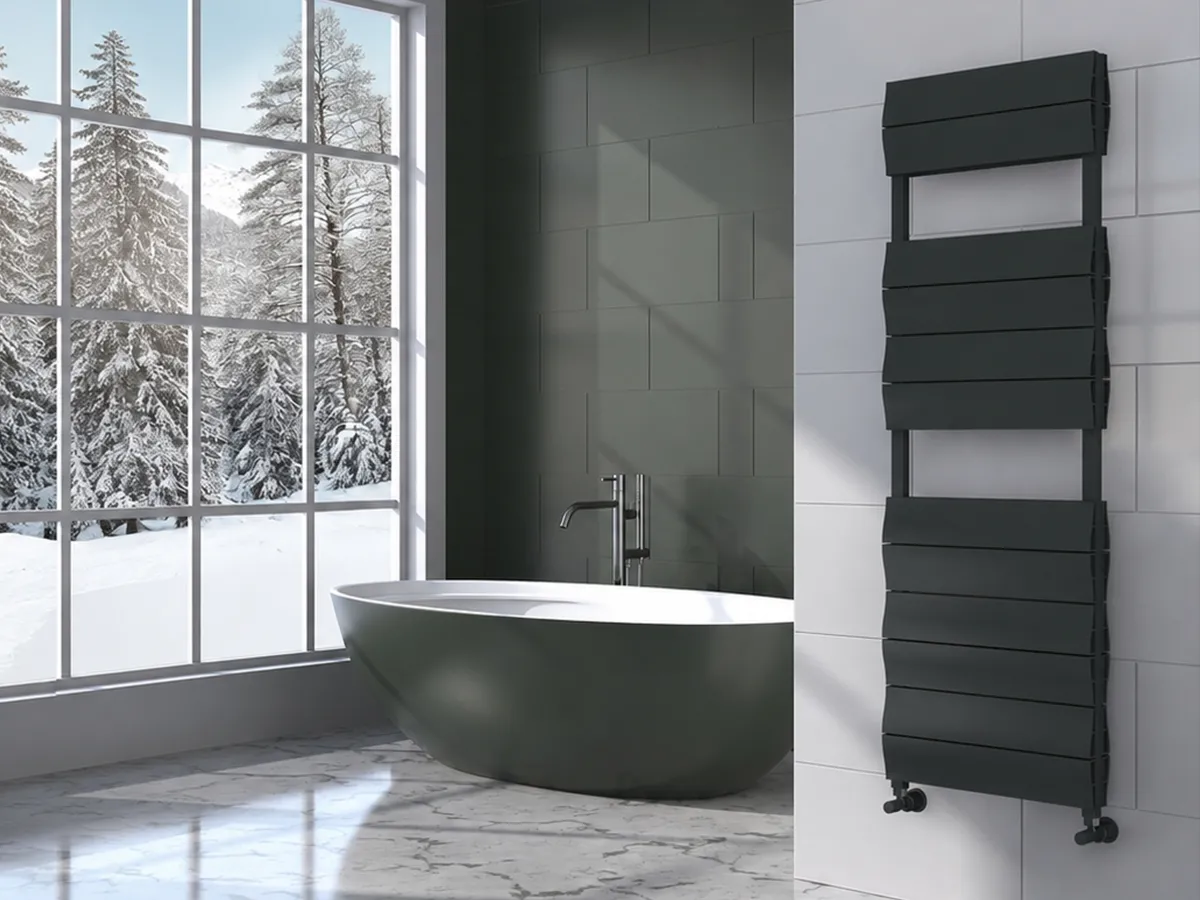 Uscător de prosoape de design LOJIMAX colecția LIA DOUBLE 1200x500 mm, Antracit