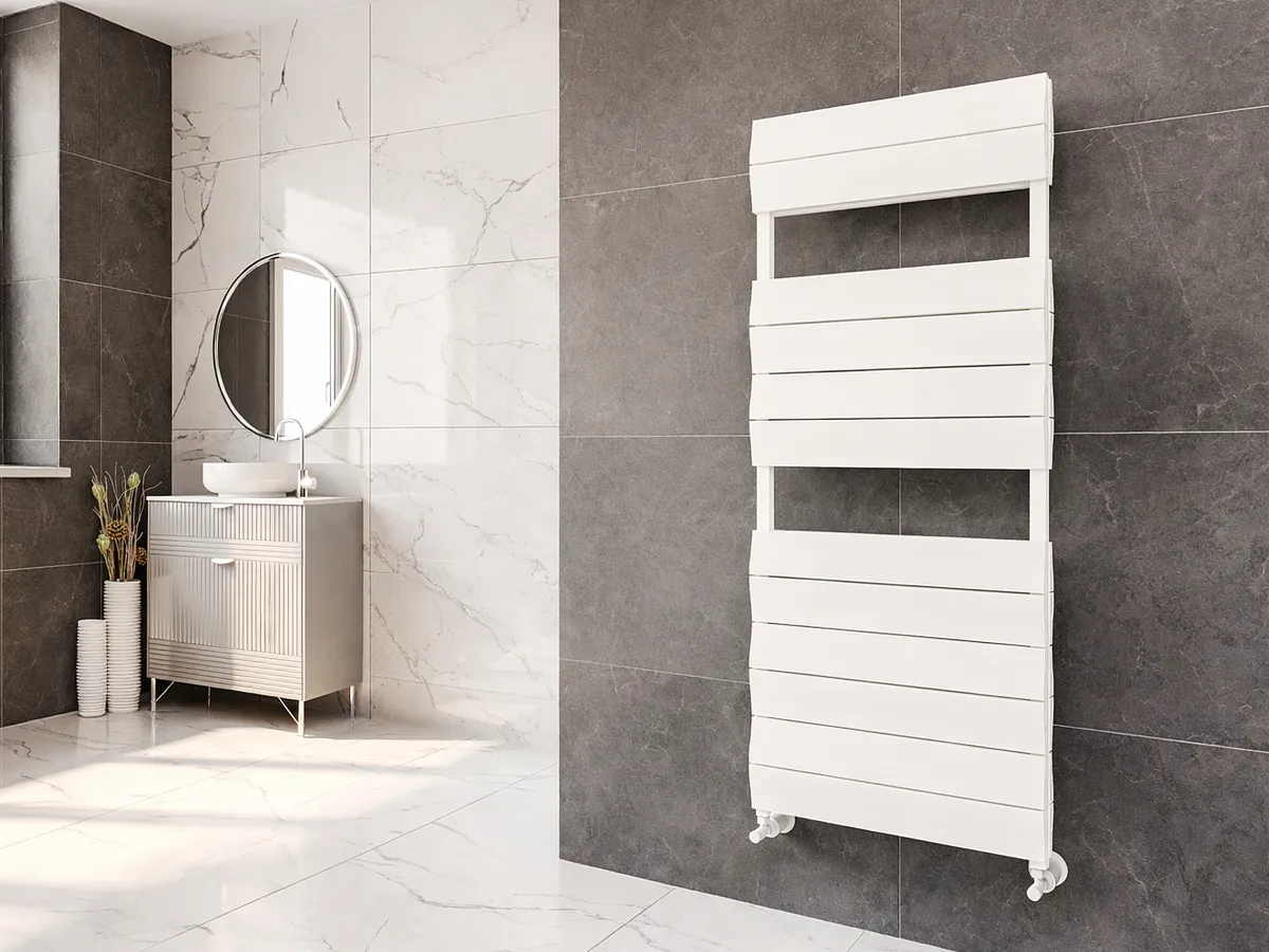 Uscător de prosoape de design LOJIMAX colecția LIA DOUBLE 700x500 mm, Alb