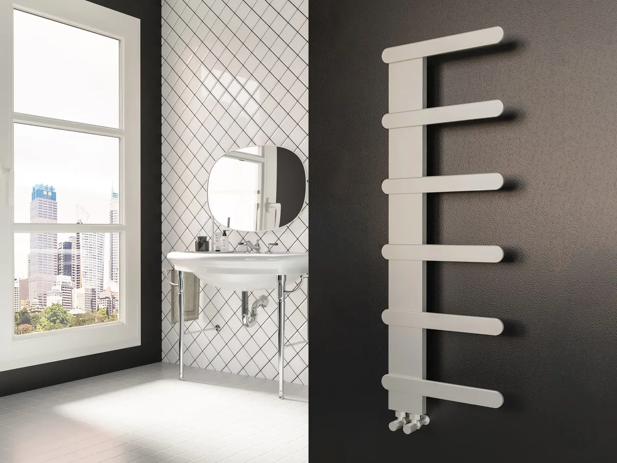 Дизайнерский полотенцесушитель LOJIMAX коллекция NUMMO STYLE 1140x450 мм, Lemon