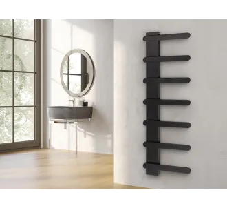 Uscător de prosoape de design LOJIMAX colecția NUMMO STYLE 940x450 mm, Negru