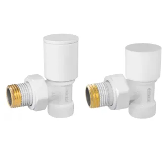 Кран радиаторный угловой Ferro набор 1/2' подача+обратка белый