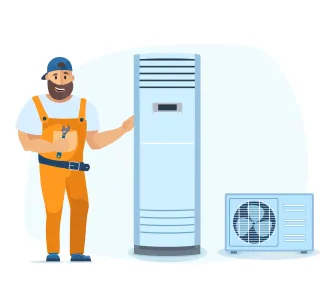 Instalarea standard a aparatului de aer conditionat de tip coloana 