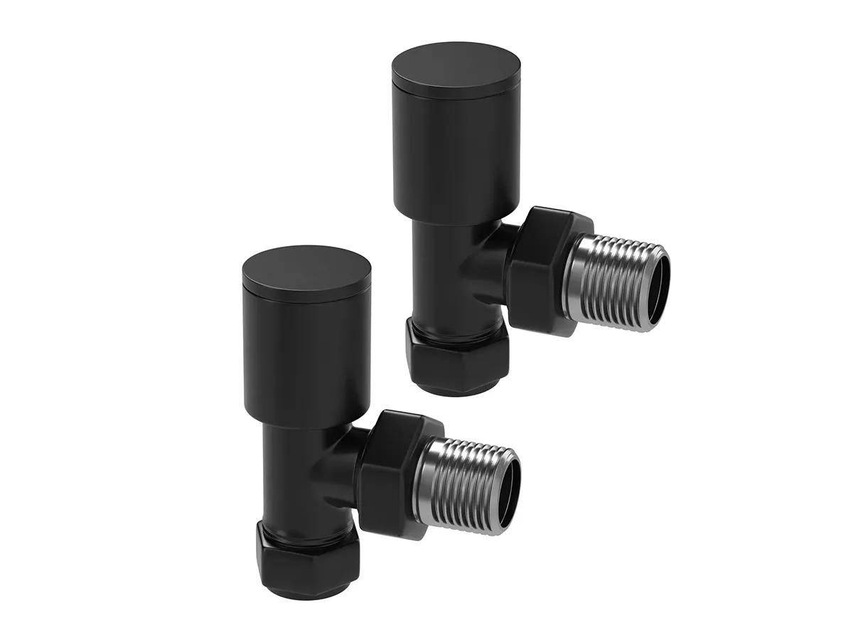 Кран радиаторный угловой Lojimax набор 1/2' подача+обратка черный