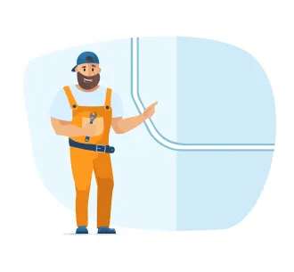 Предустановка (монтаж трассы, первый этап) для кондиционеров 18000 BTU
