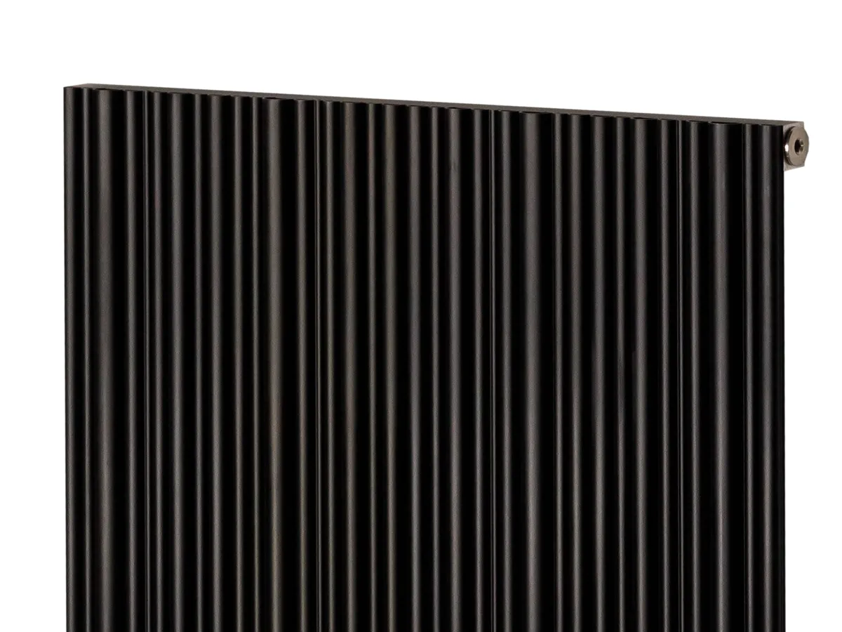Calorifer decorativ LOJIMAX, colectia BAMBOO inaltimea 300 mm. latimea 239 mm. BLACK MATT ANODISING
