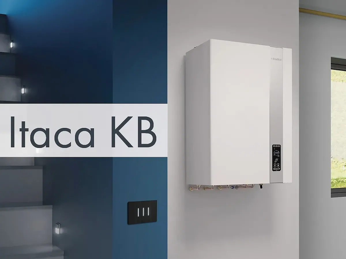 Cazan pe gaz in condensare FONDITAL ITACA Condens. KB24 kW+Cazan INOX 45l