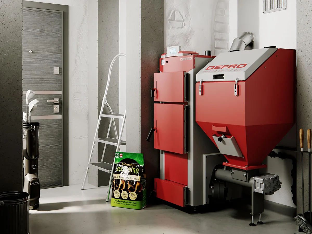 Cazan pe combustibil solid cu alimentare automata DEFRO KOMFORT EKO LUX 5 KLASA ECODESIGN 20 kW