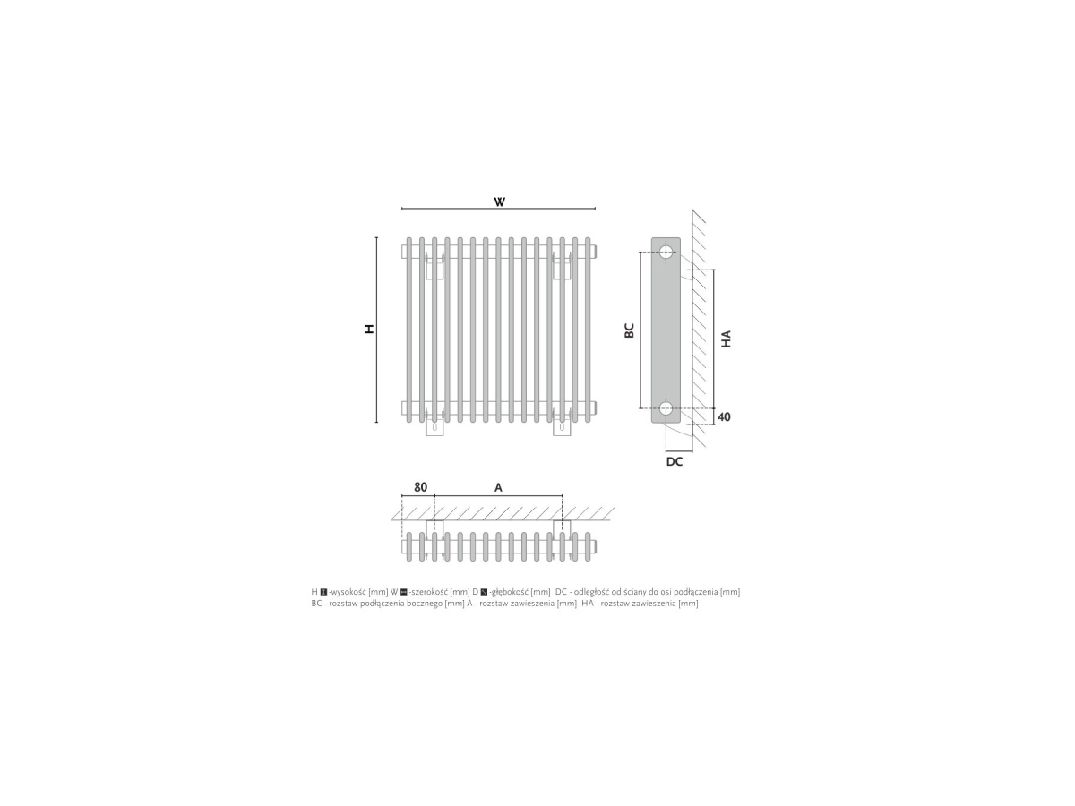 Дизайнерский радиатор GORGIEL IBERIS H AIB H 45/40