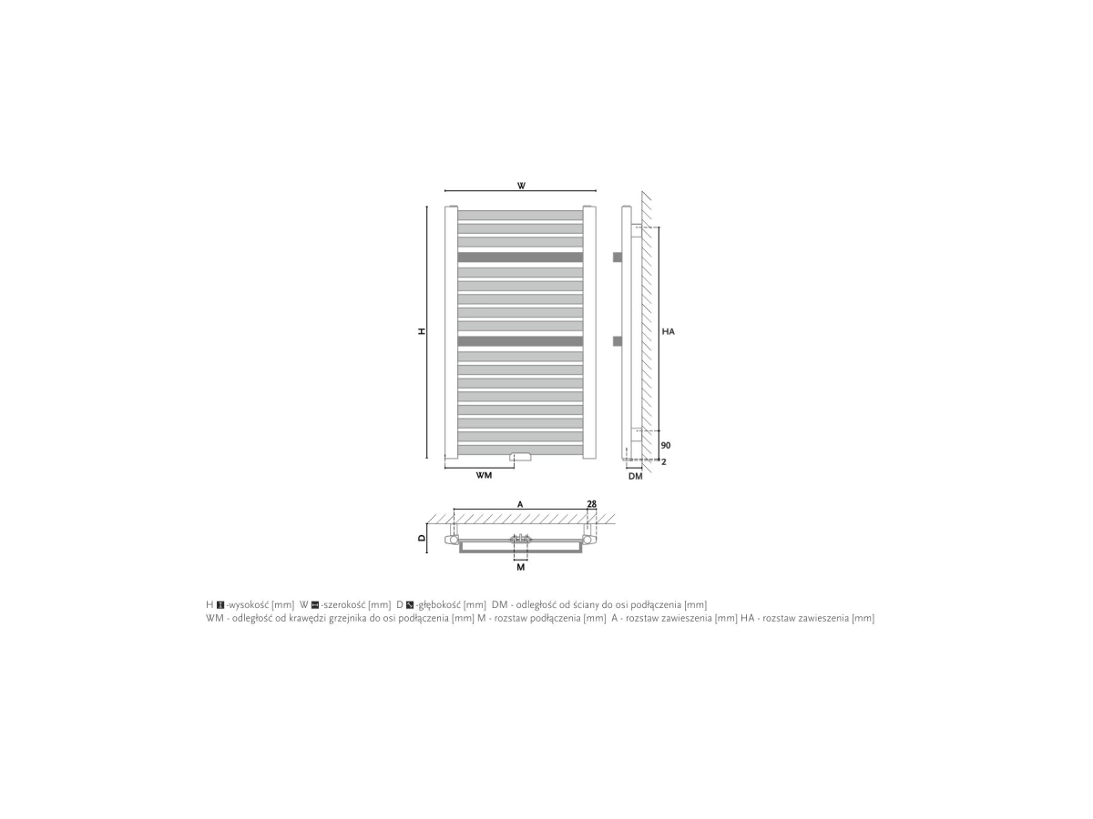 Дизайнерский полотенцесушитель GORGIEL NADIR DR/P AD-DR/P 70/55