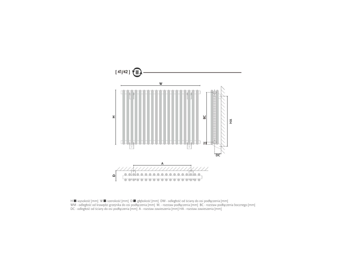 Radiator design GORGIEL CEZAR AF2 45/60