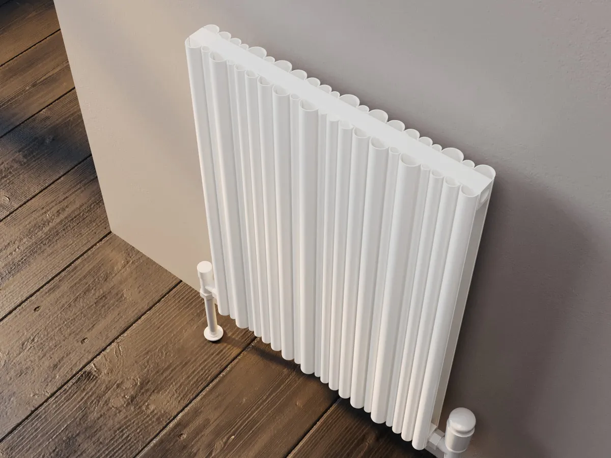 Calorifer decorativ LOJIMAX colecția BAMBOO DOUBLE 1400x479 mm, Alb