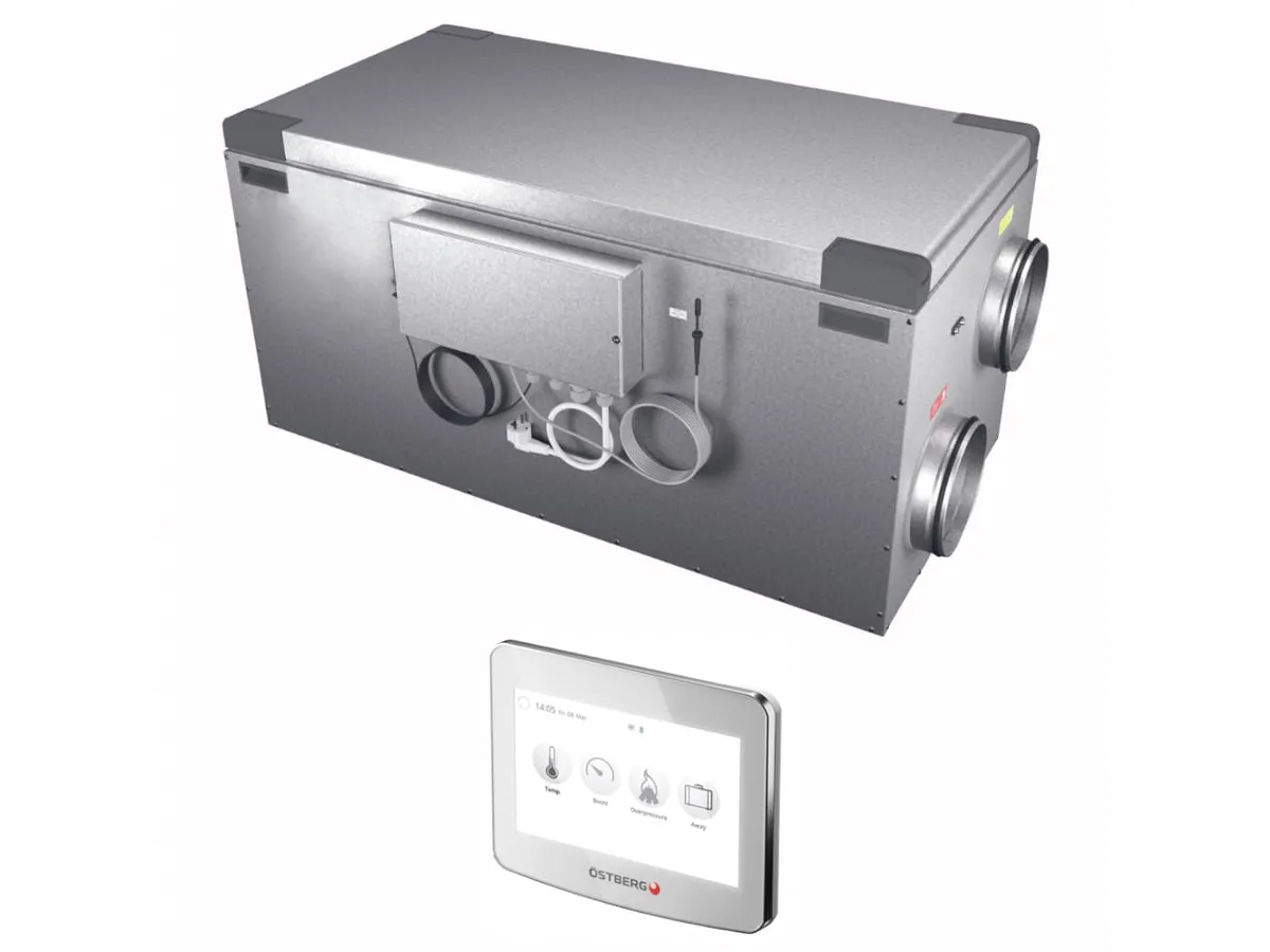 Recuperator de aer cu sistem de ventilație de tip canal OSTBERG HERU 160 S EC-y2 (debit de aer 720 m³/h)