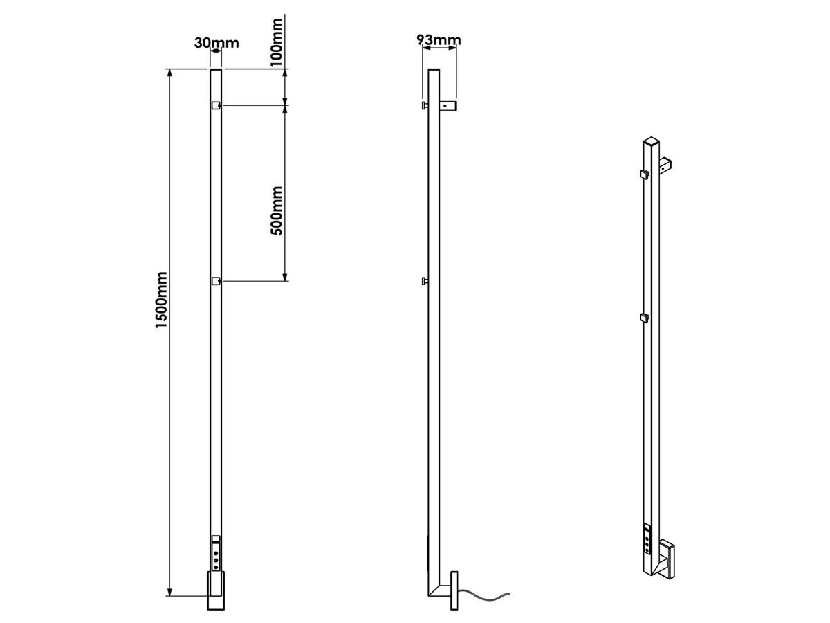 Uscător de prosoape de design CARISA, colecția MAXIM, 1500x30 mm, Brushed brass